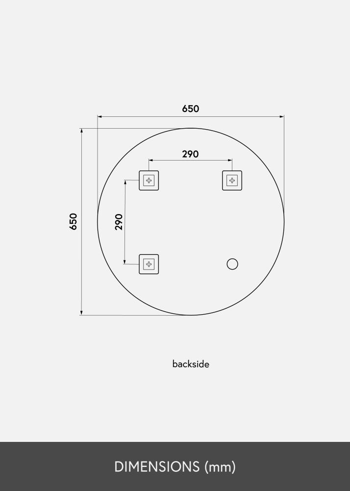 KAILA Miroir rond diamètre 65 cm