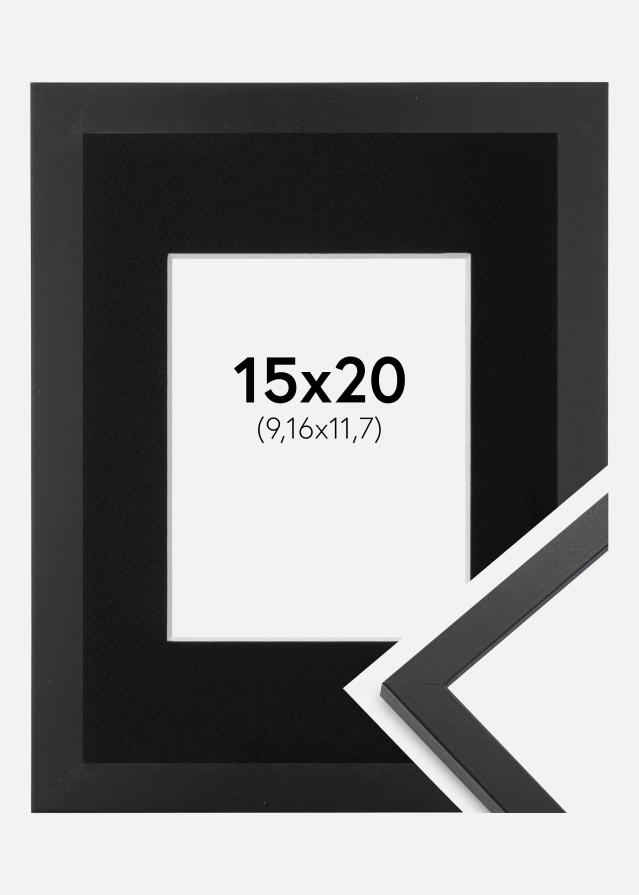 Cadre Trendy Noir 15x20 cm - Passe-partout Noir 4x5 pouces