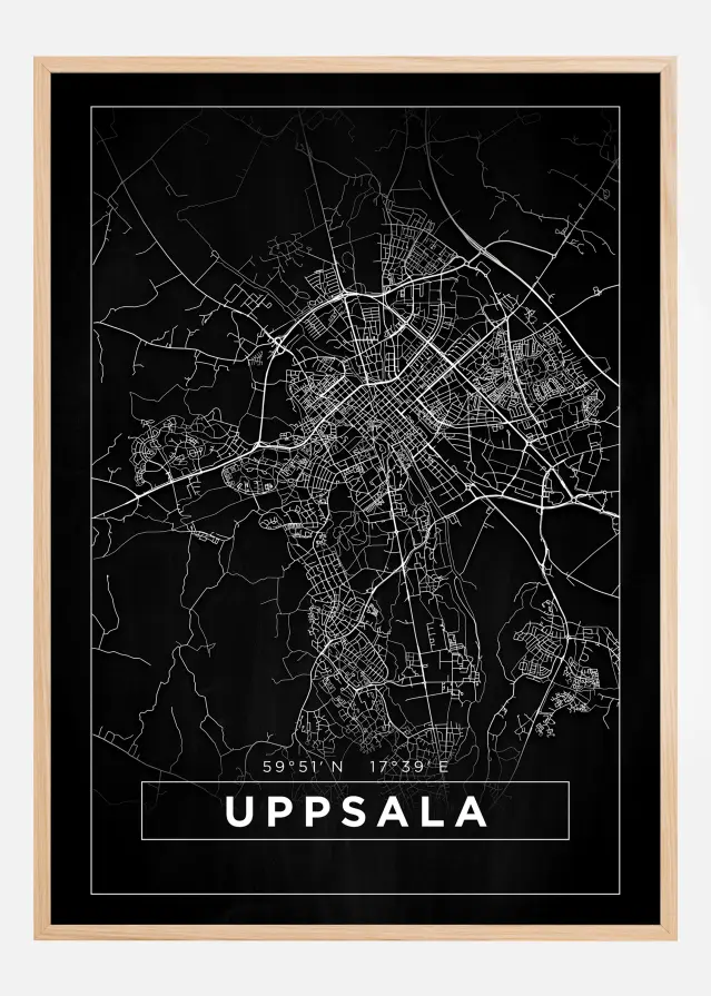 Map - Uppsala - Black