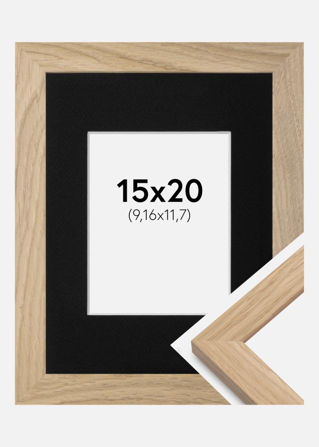 Cadre Oak Wood 15x20 cm - Passe-partout Noir 4x5 pouces