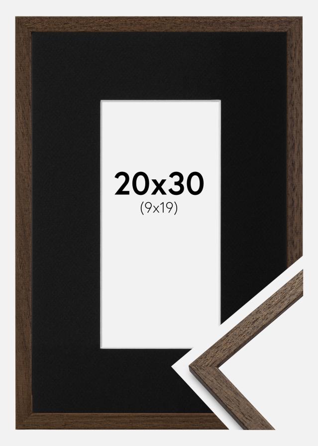 Cadre Edsbyn Noyer 20x30 cm - Passe-partout Noir 10x20 cm