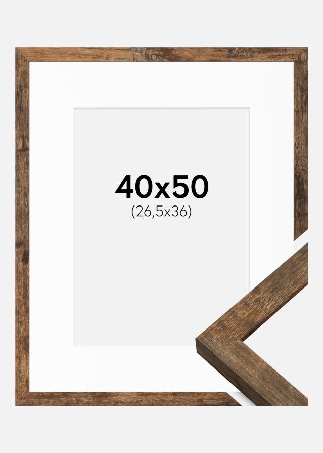 Cadre Fiorito Washed Oak 40x50 cm - Passe-partout Blanc 27,5x37 cm