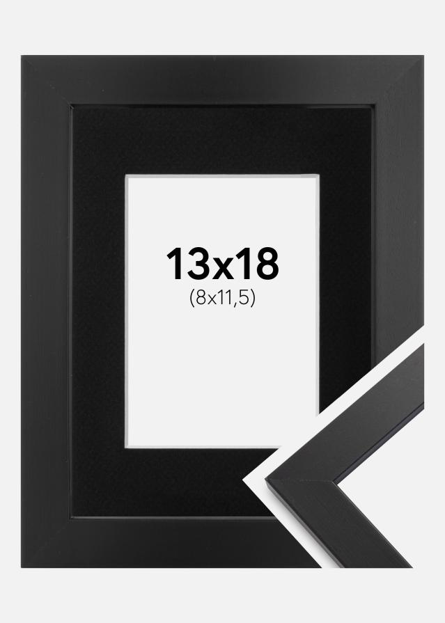 Cadre Black Wood 13x18 cm - Passe-partout Noir 9x12 cm