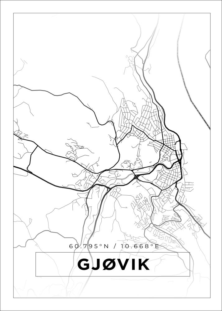 Map - Gjøvik - White