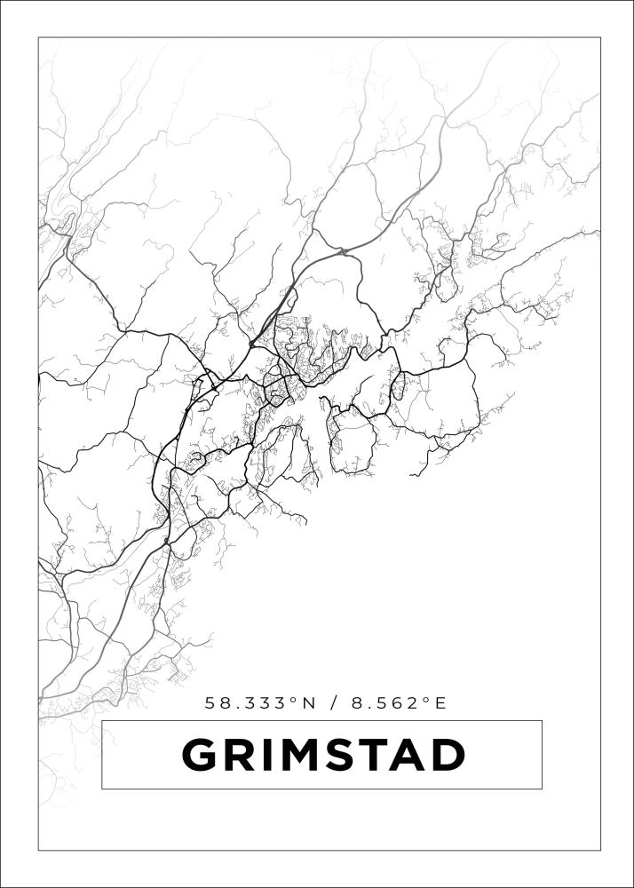 Map - Grimstad - White