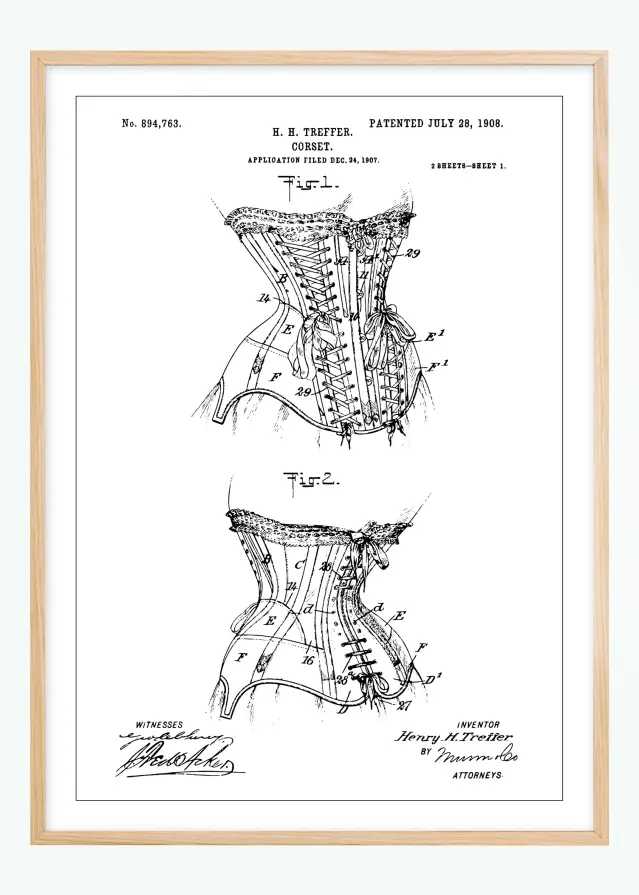 Dessin de brevet - Corset I Poster