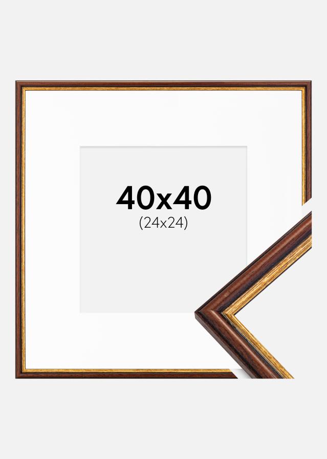 Cadre Horndal Marron 40x40 cm - Passe-partout Blanc 25x25 cm