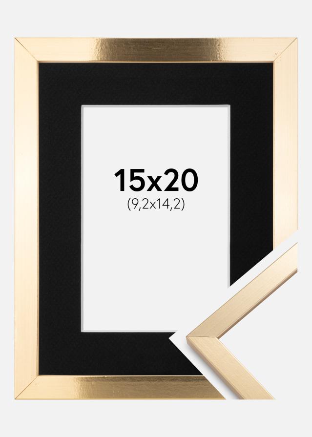 Cadre Trendy Or 15x20 cm - Passe-partout Noir 4x6 pouces