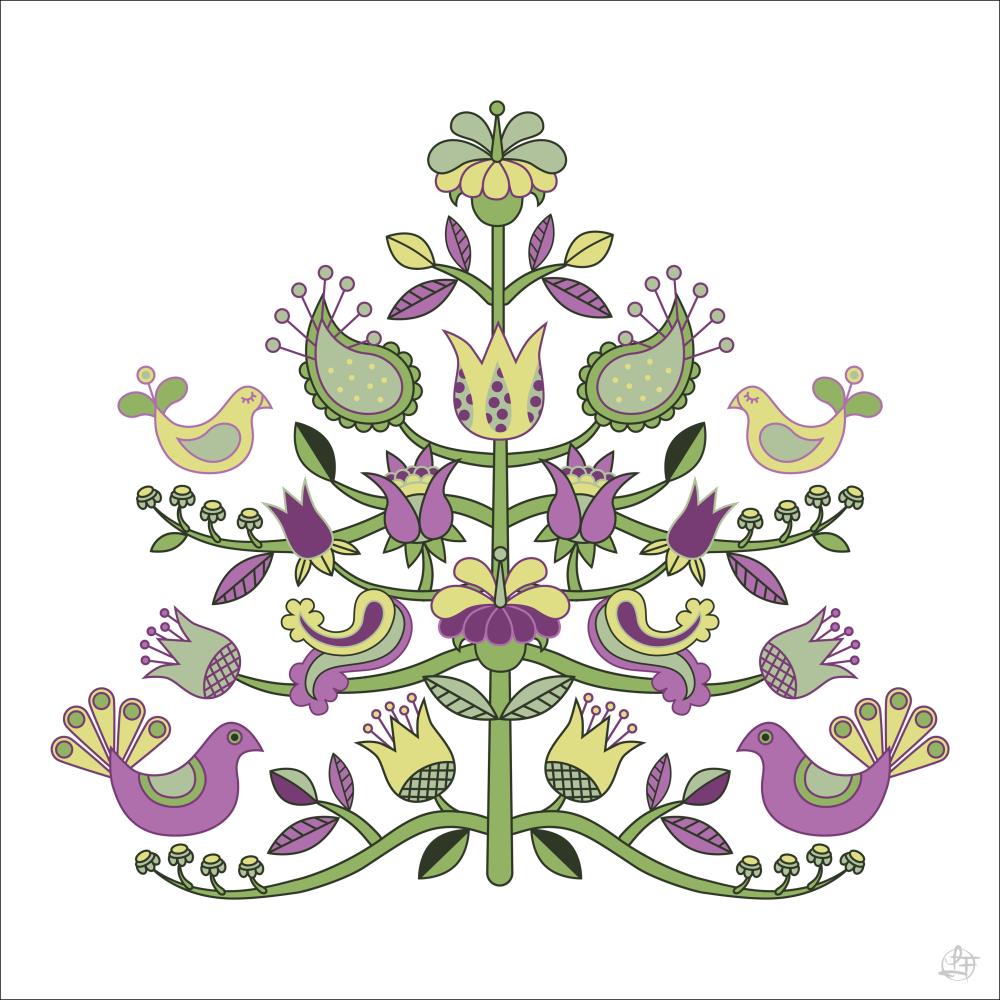 Kurbits tree green Poster