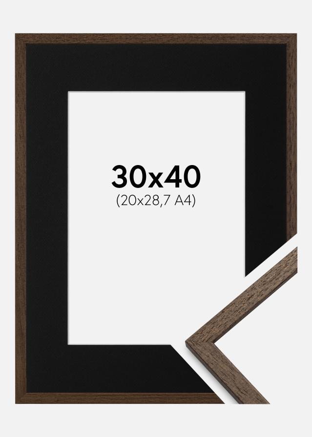 Cadre Edsbyn Noyer 30x40 cm - Passe-partout Noir 21x29,7 cm