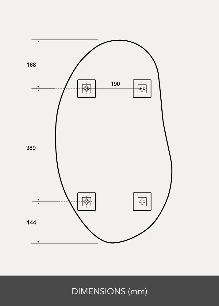 Miroir Oblong 40x70 cm