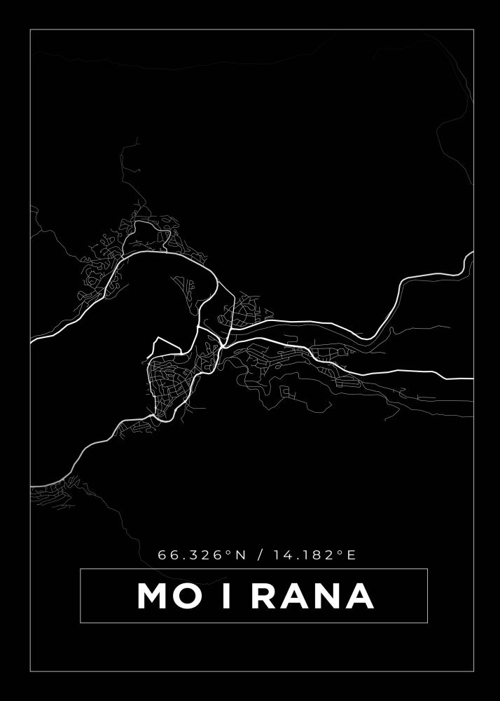 Map - Mo I Rana - Black