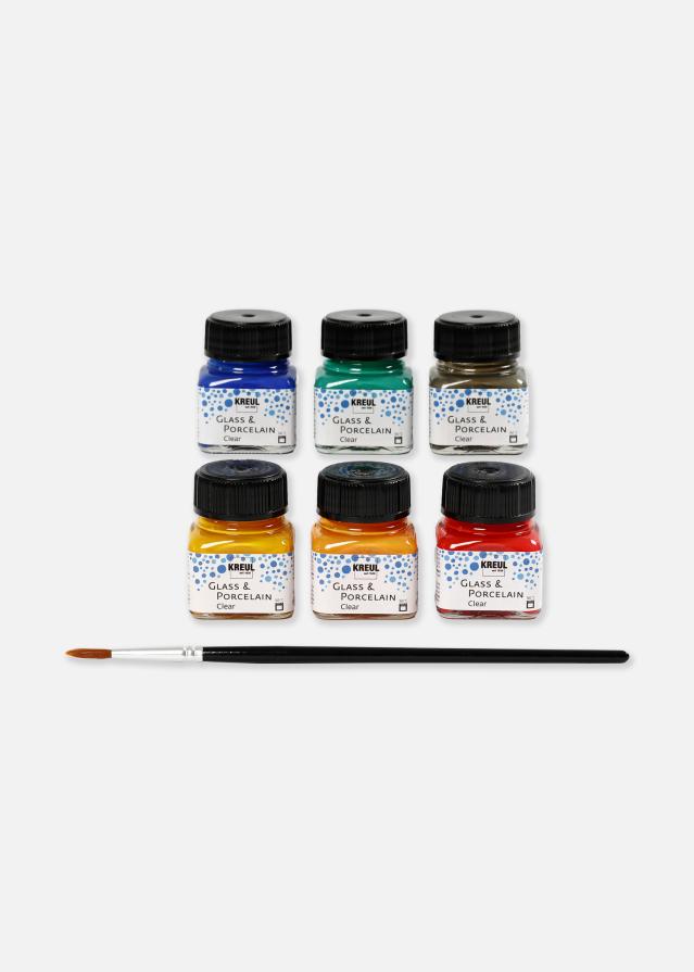 Verre et porcelaine couleurs mixes 6x20 ml