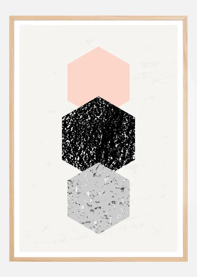 Abstract Hexagons Poster