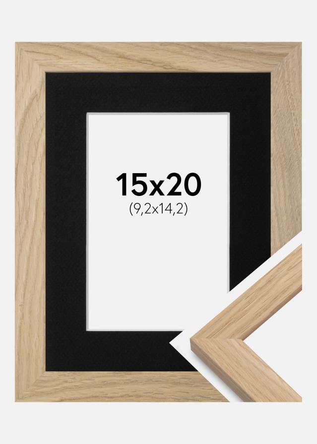 Cadre Oak Wood 15x20 cm - Passe-partout Noir 4x6 pouces