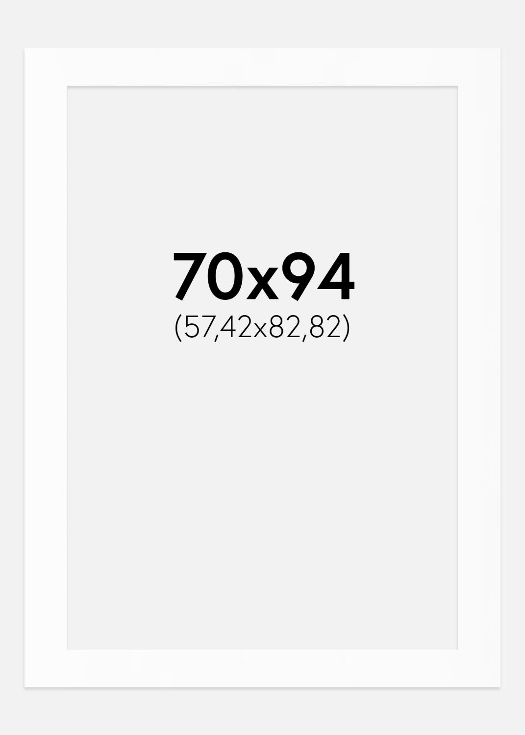 Passe-partout Blanc Standard (noyau blanc) 70x94 cm (57,42x82,82)