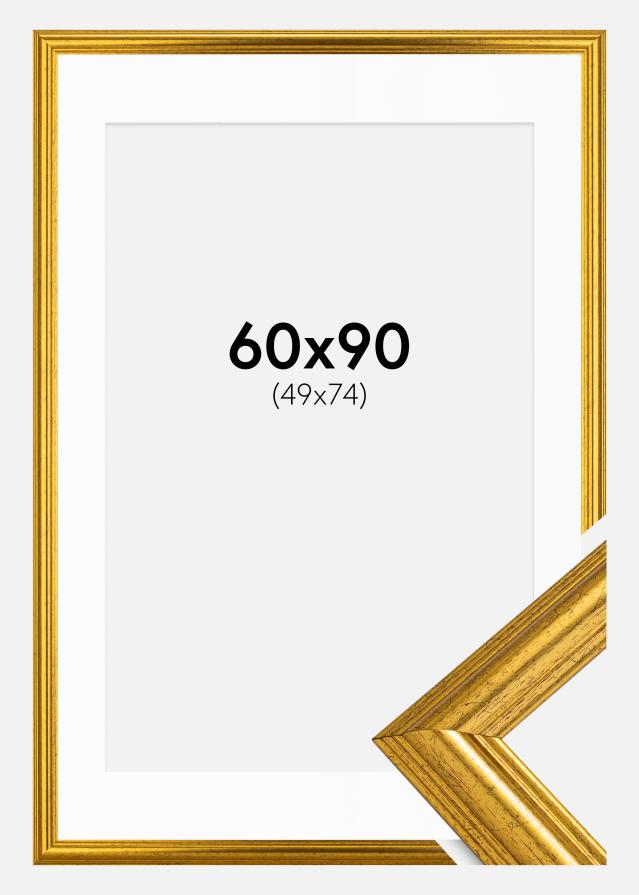 Cadre Västkusten Or 60x90 cm - Passe-partout Blanc 50x75 cm