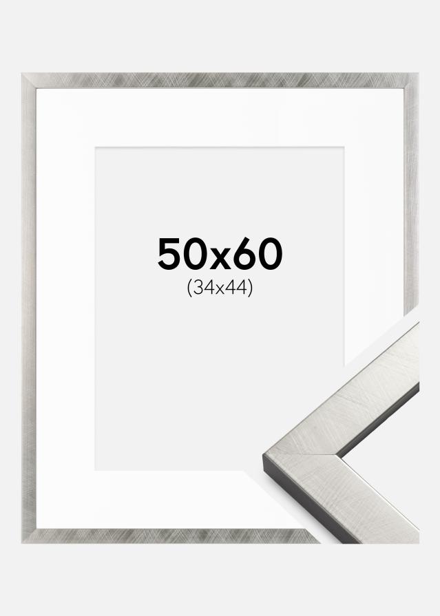 Cadre Uppsala Argent 50x60 cm - Passe-partout Blanc 35x45 cm