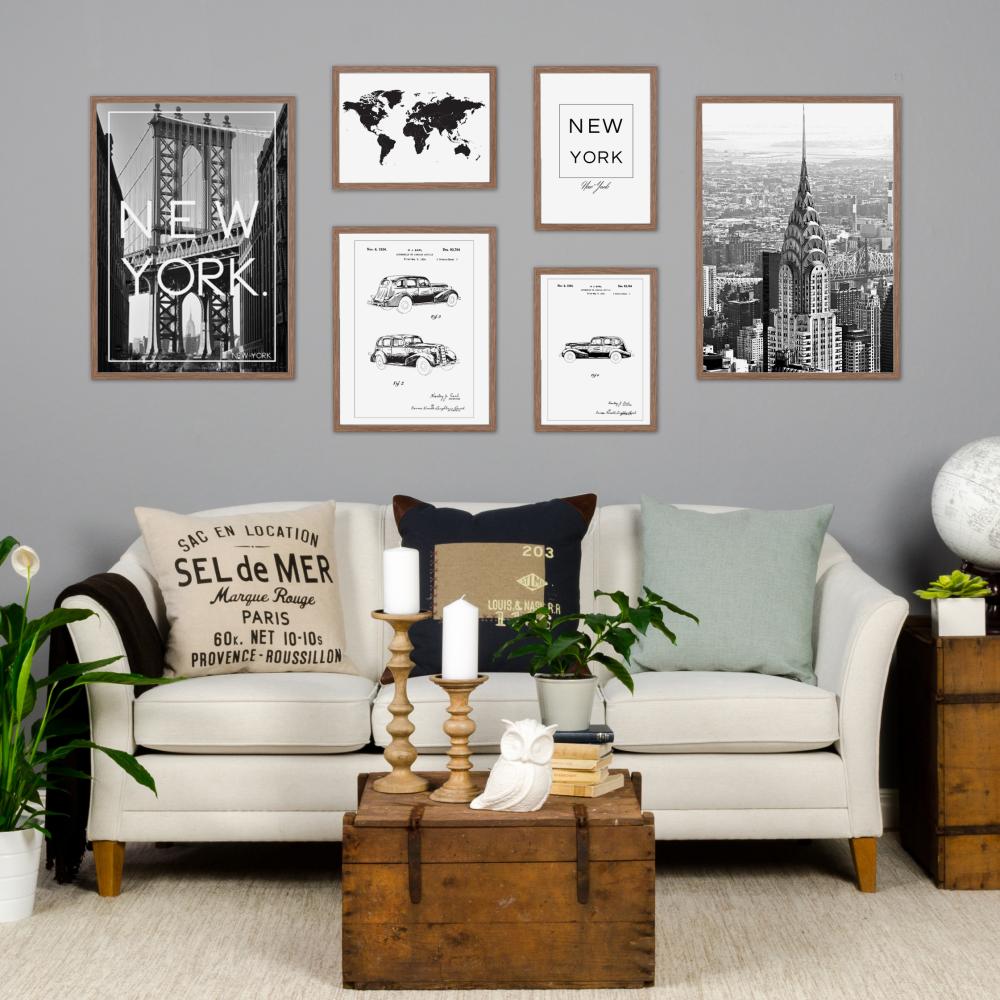 Carte du monde - Noir Poster