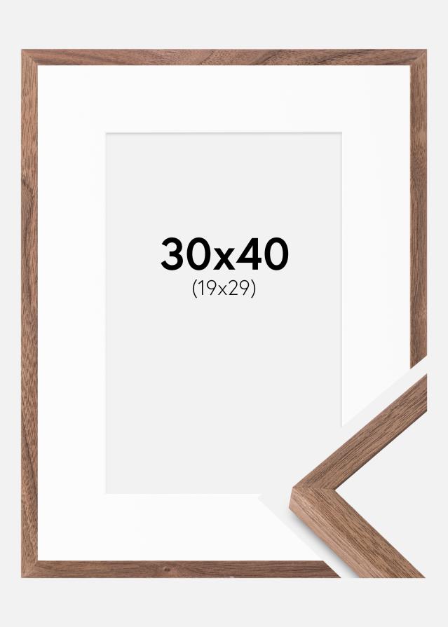 Cadre Soul Walnut Veneer 30x40 cm - Passe-partout Blanc 20x30 cm