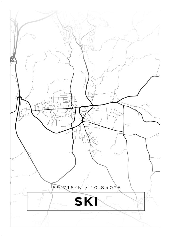 Map - Ski - White