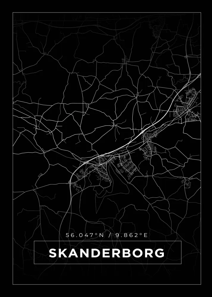 Map - Skanderborg - Black