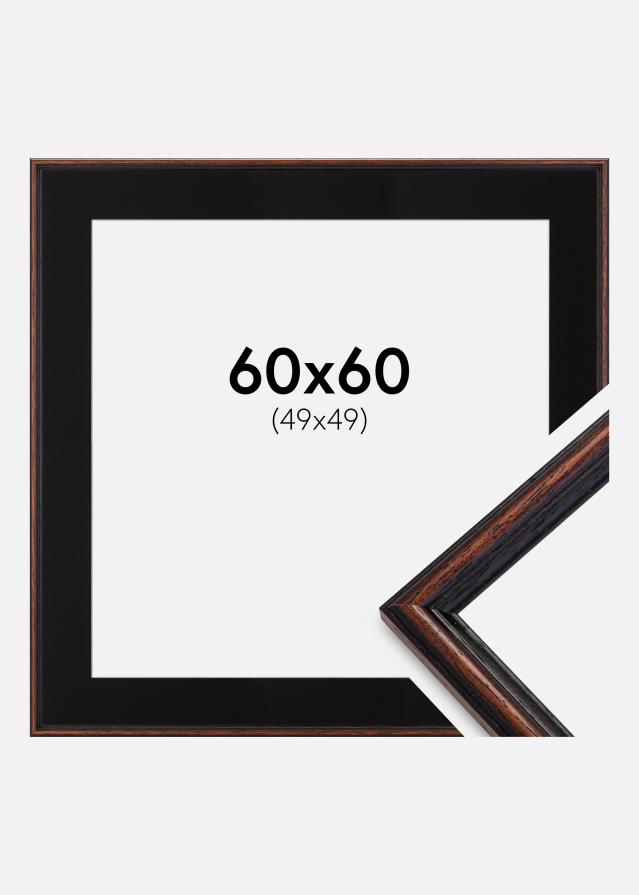 Cadre Horndal Noyer 60x60 cm - Passe-partout Noir 50x50 cm