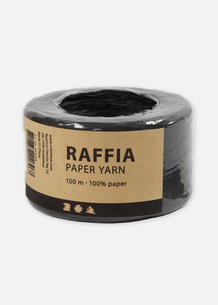 Fil de papier raphia noir 100 m