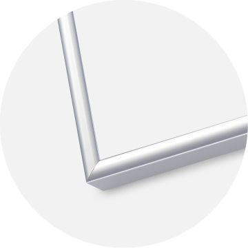 Cadre Aluminium Brillant Argent 30x40 cm - Passe-partout Blanc 20x28 cm