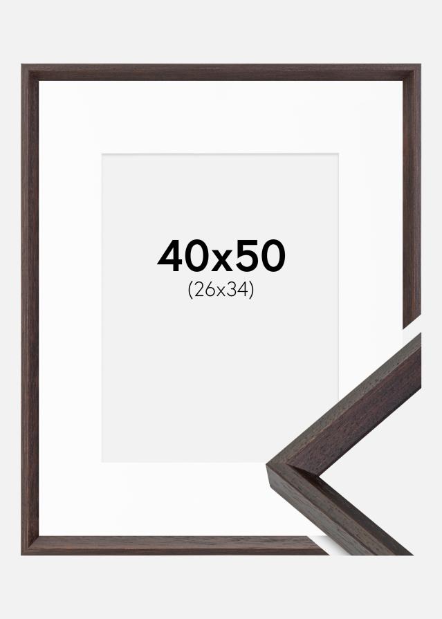 Cadre Globe Expresso 40x50 cm - Passe-partout Blanc 27x35 cm