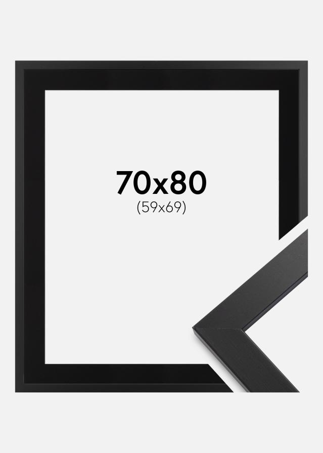 Cadre Black Wood 70x80 cm - Passe-partout Noir 60x70 cm