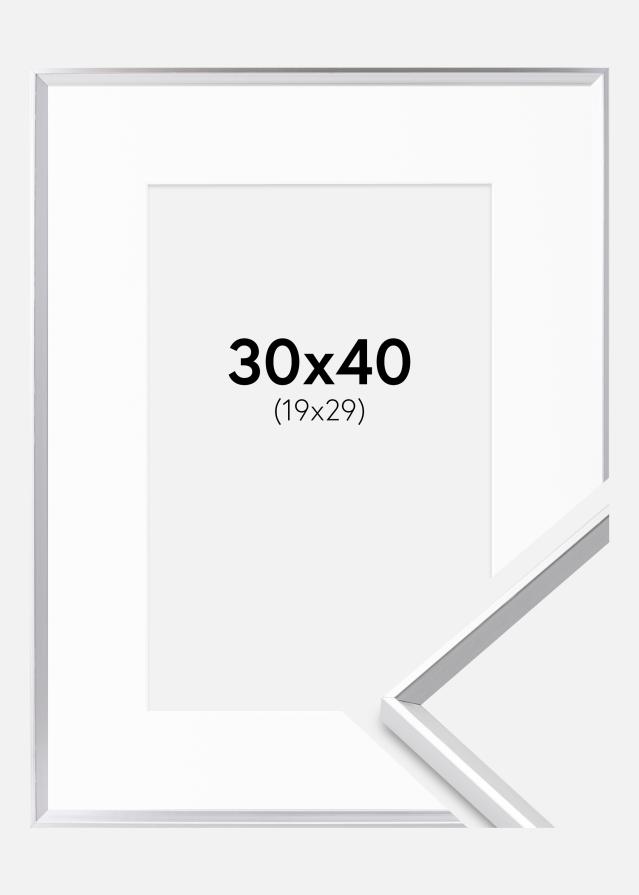 Cadre Desire Argent 30x40 cm - Passe-partout Blanc 20x30 cm