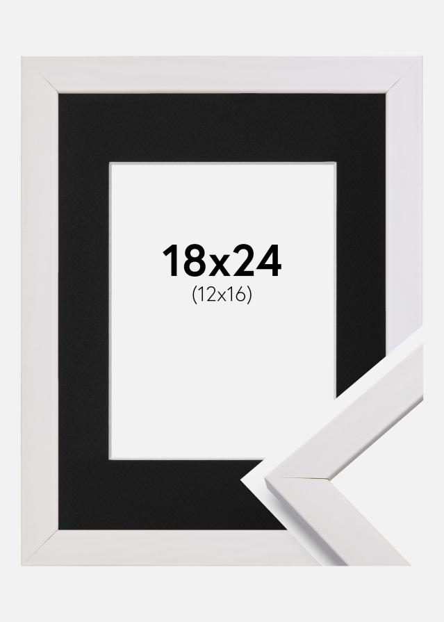 Cadre Stilren Blanc 18x24 cm - Passe-partout Noir 13x17 cm