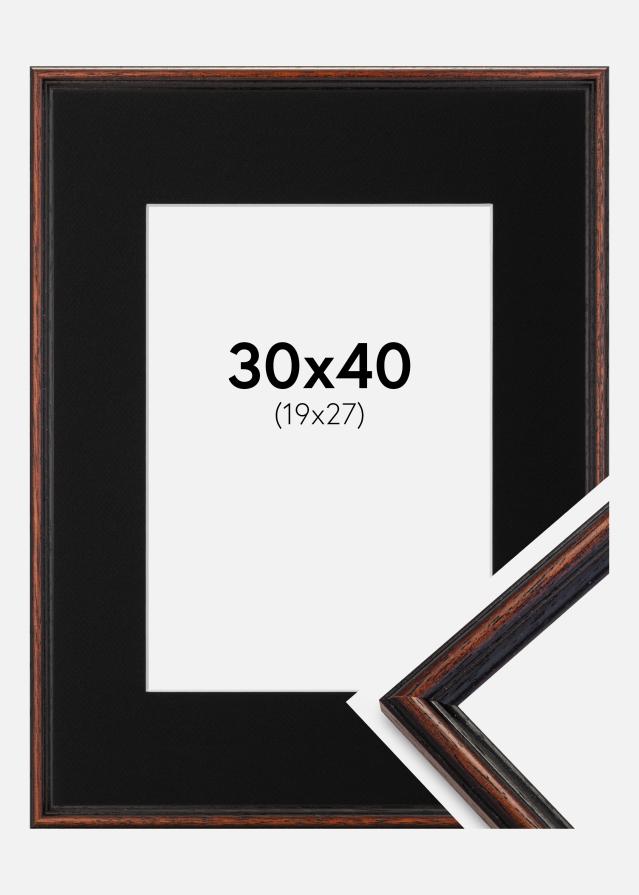 Cadre Horndal Noyer 30x40 cm - Passe-partout Noir 20x28 cm