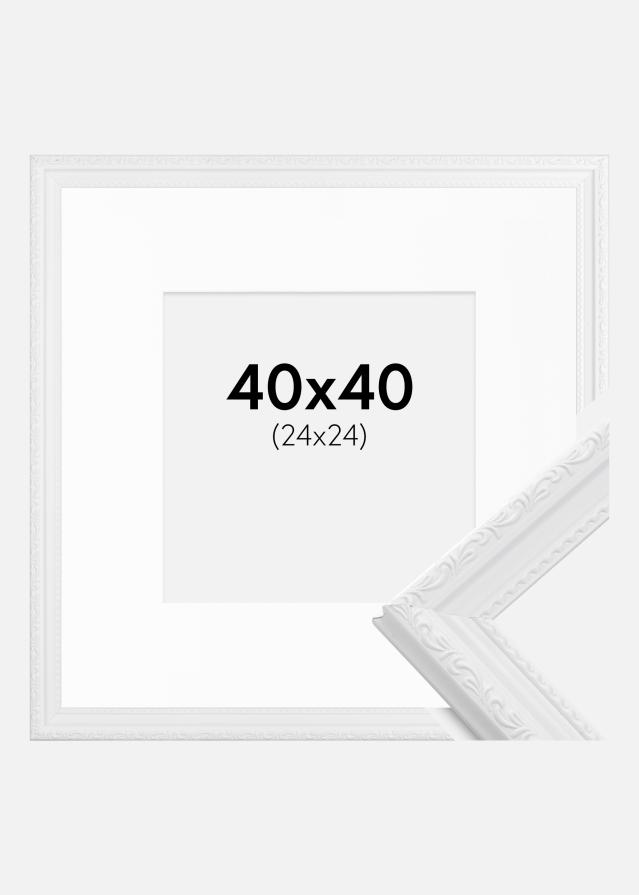 Cadre Abisko Blanc 40x40 cm - Passe-partout Blanc 25x25 cm