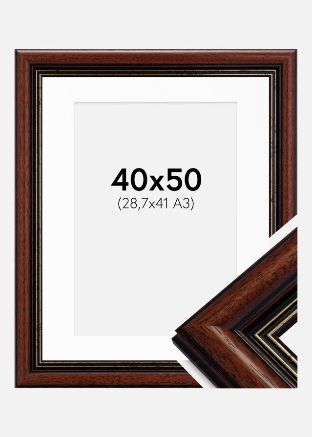 Cadre Old Retro 40x50 cm - Passe-partout Blanc 29,7x42 cm (A3)