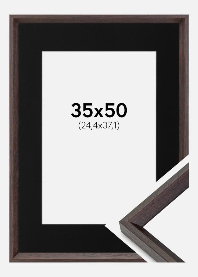 Cadre Globe Expresso 35x50 cm - Passe-partout Noir 10x15 pouces