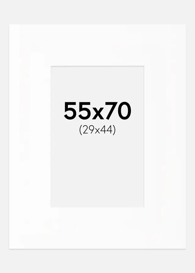 Passe-partout XL Standard Blanc (noyau blanc) 55x70 cm (29x44)