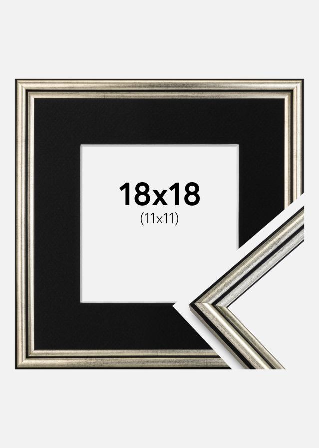 Cadre Horndal Argent 18x18 cm - Passe-partout Noir 12x12 cm