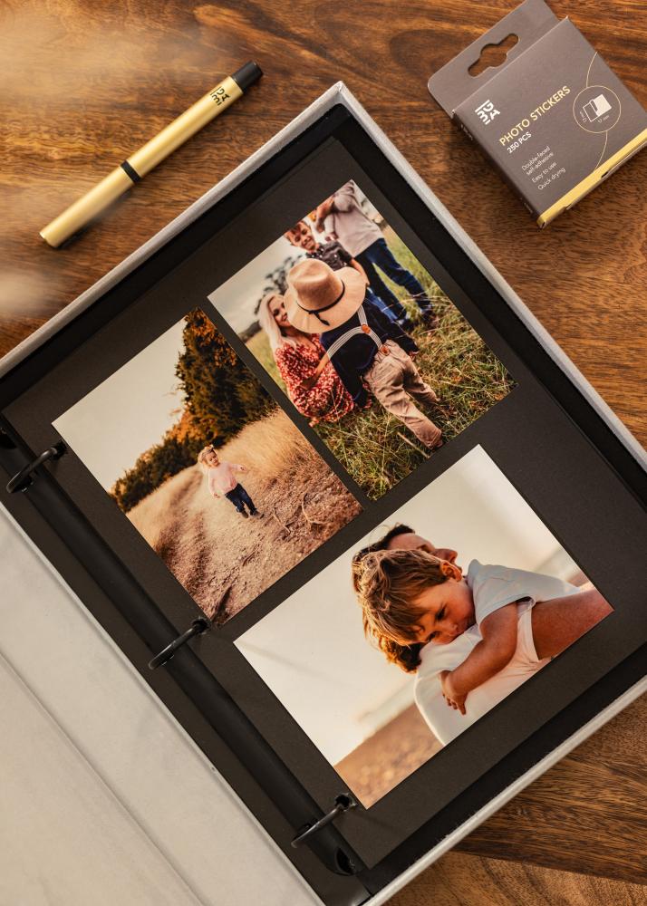 KAILA THROWBACK Grey - Coffee Table Photo Album (60 Pages Noires / 30 Feuilles)