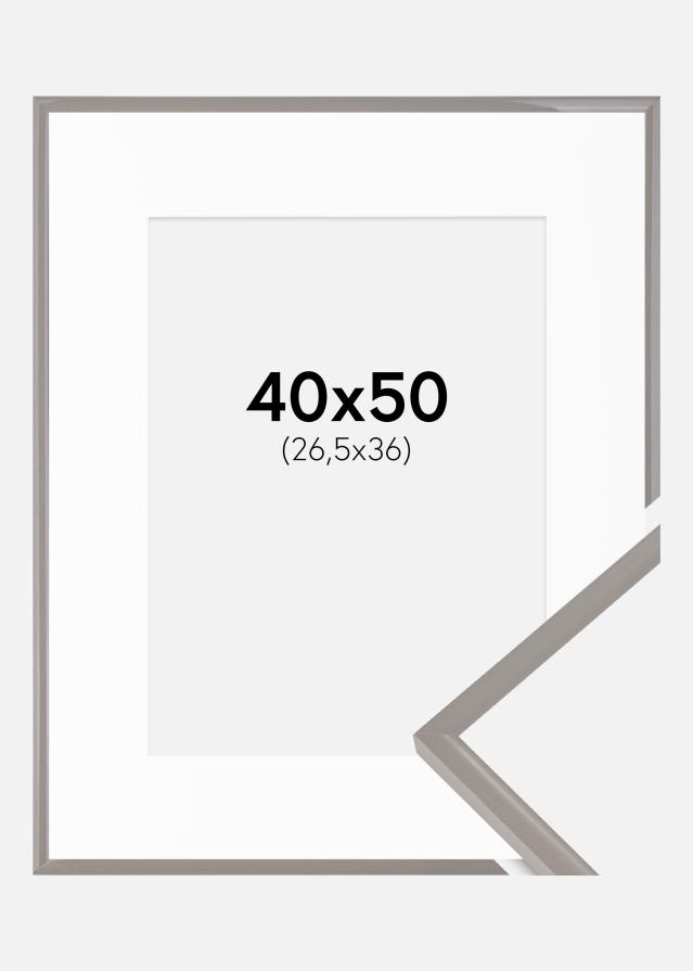 Cadre New Lifestyle Earth Grey 40x50 cm - Passe-partout Blanc 27,5x37 cm