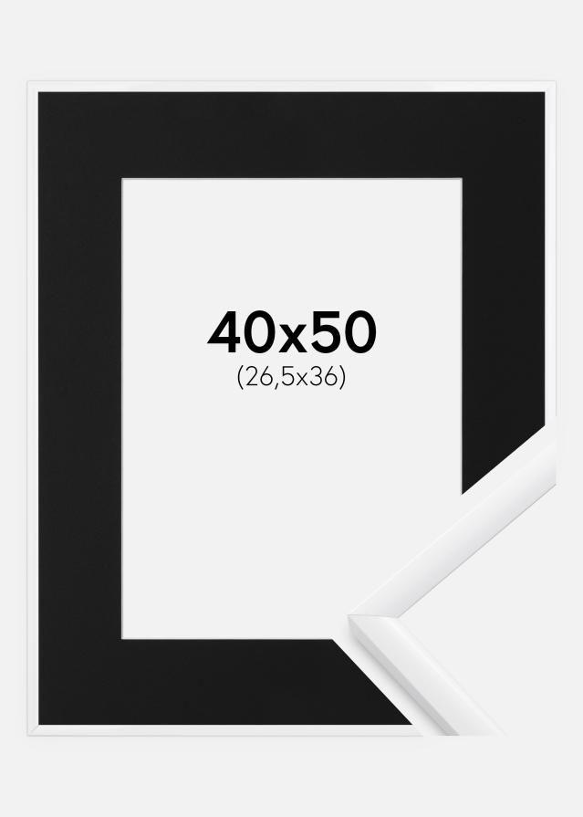 Cadre New Lifestyle Blanc 40x50 cm - Passe-partout Noir 27,5x37 cm