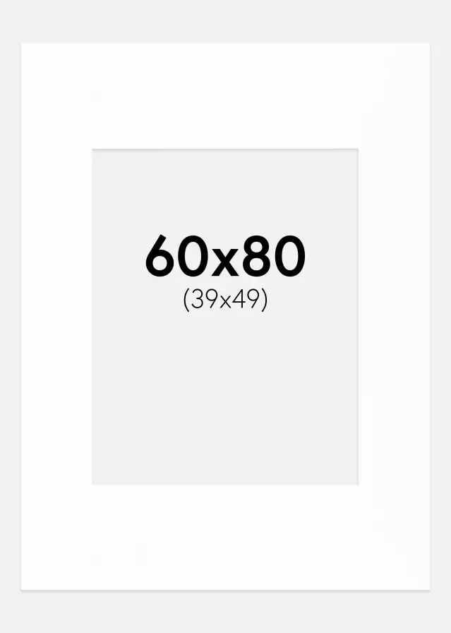Passe-partout XL Blanc (noyau blanc) 60x80 cm (39x49)