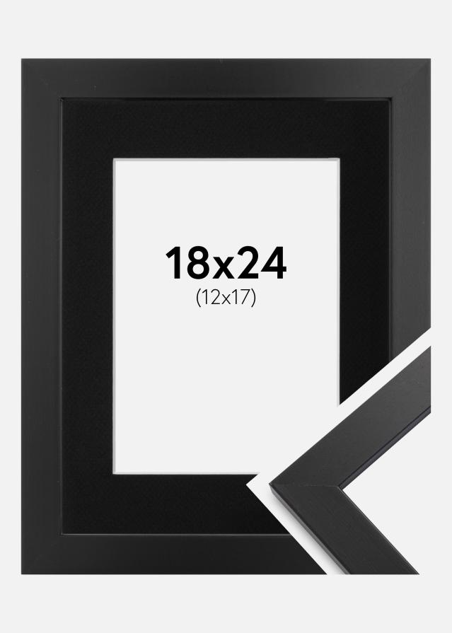 Cadre Black Wood 18x24 cm - Passe-partout Noir 13x18 cm