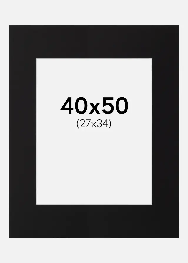 Passe-partout Noir Standard (noyau blanc) 40x50 cm (27x34)