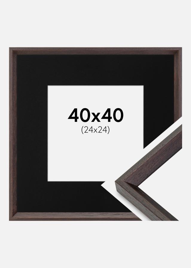 Cadre Globe Expresso 40x40 cm - Passe-partout Noir 25x25 cm