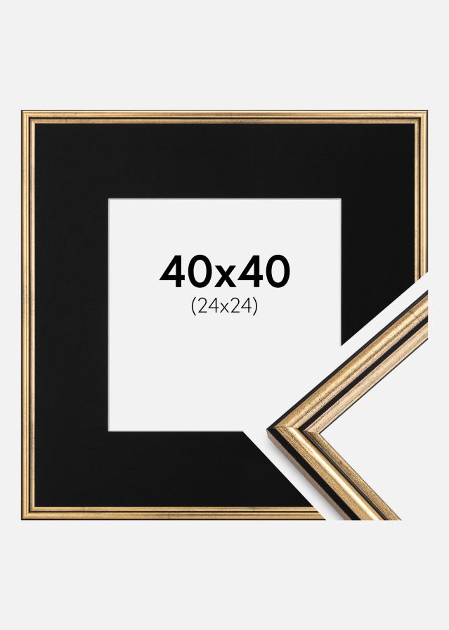 Cadre Horndal Or 40x40 cm - Passe-partout Noir 25x25 cm