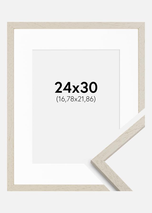 Cadre Edsbyn Sand 24x30 cm - Passe-partout Blanc 7x9 inches