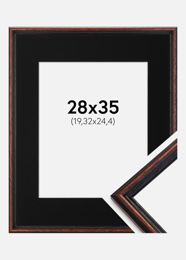 Cadre Horndal Noyer 28x35 cm - Passe-partout Noir 8x10 pouces