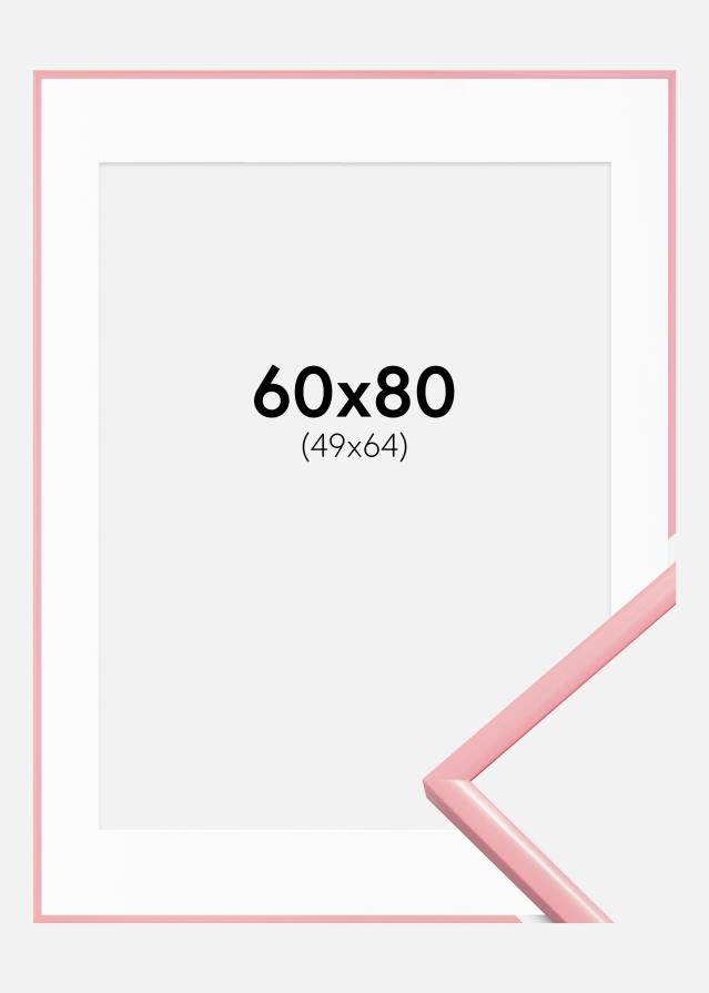 Cadre New Lifestyle Rose 60x80 cm - Passe-partout Blanc 50x65 cm
